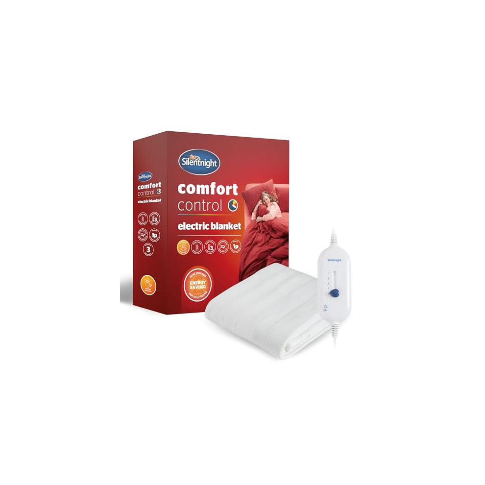 Silentnight Comfort Control Electric Blanket Double - Heated Electric Underblanket With 3 Heat Settings, Fast Heat Up, Overheat Protection And Easy