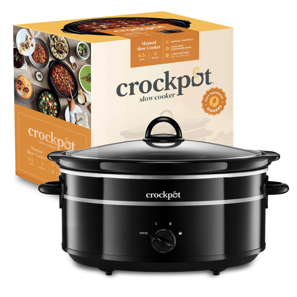 Crock-Pot SCV655B Slow Cooker, Aluminium, 300 W, 6.5 liters, Black