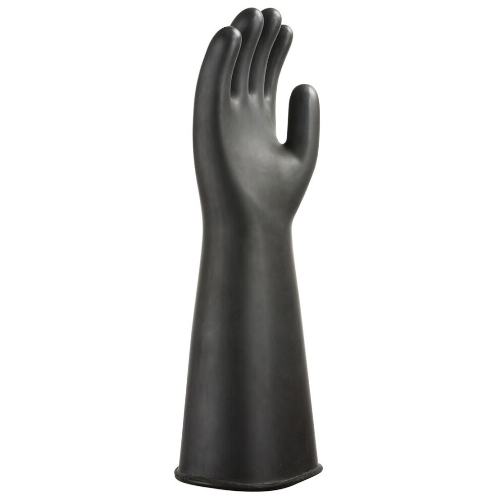 (XXL, Black) Portwest Unisex Adult Heavyweight Natural Rubber Gauntlet