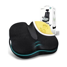 Memory Foam Coccyx Orthopedic Seat Cushion, TravelEase Seat Cushion for Lower Back Pain and Sciatica Tailbone Pain Relief ? Fit for Office Chair, Car