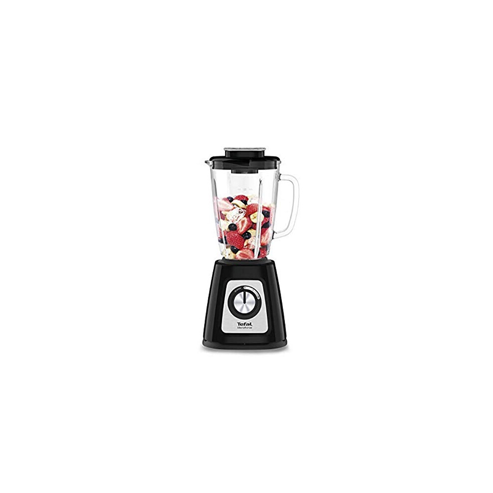 Tefal Blendforce II Blender, 1.75L Glass Jug, 800W, 4 Removeable Powelix Blades, 3 Programs + Pulse, Black, BL435840