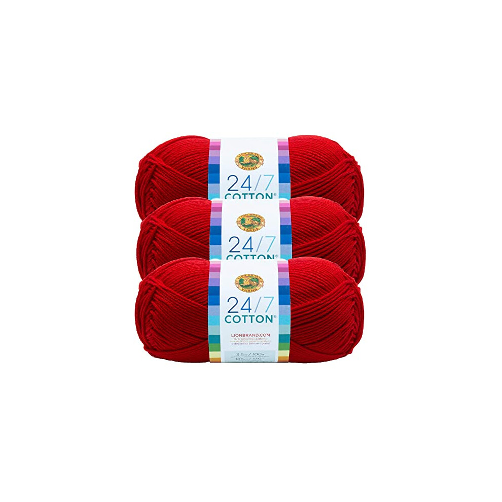 (3 Pack) 24/7 Cotton Yarn, Red