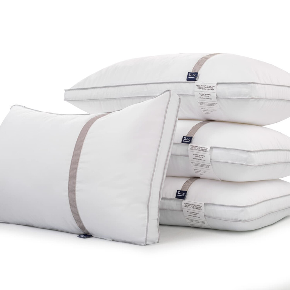 Bedstory 4 Pack Sleeping Pillows, Hotel Pillow Down Alternative Dust Mite Resistant & Hypoallergenic, Standard Size Bed Pillow For Neck/Shoulder