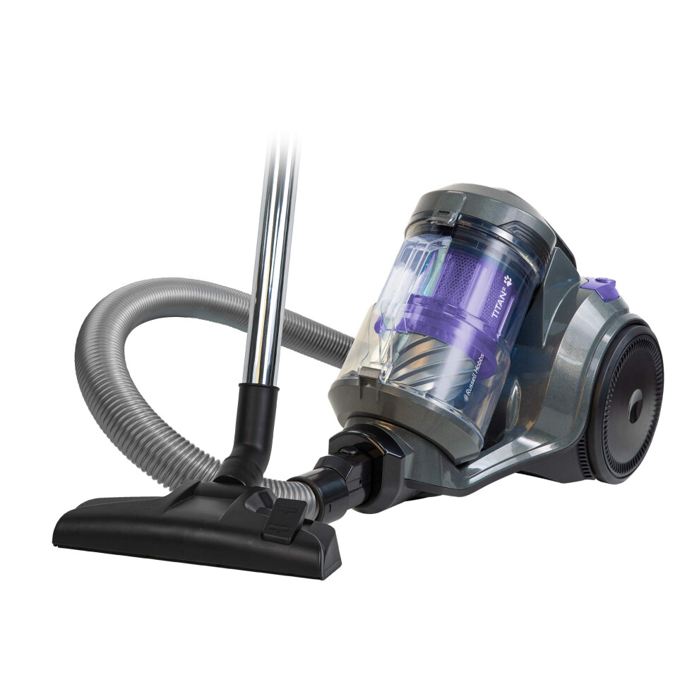 Russell Hobbs Cylinder Vacuum Cleaner TITAN2 PET 3 Litre Grey & Purple with 3 in 1 Multi-Tool, Triple Dust Lock 700W High Efficiency Motor, PET Turbo