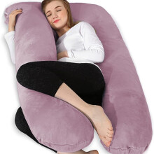 Chilling Home Pregnancy Pillows for Sleeping, U Shaped Maternity Cuddle 55 inch Full Body Long Pillows for adults with Cover Velvet