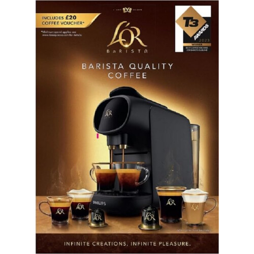 Philips PHILIPS L'OR BARISTA Sublime Coffee Capsule Machine, for Double or Single Capsule, Volume Personalization, Adjustable Tray, 2 Cups, Compatible with 1