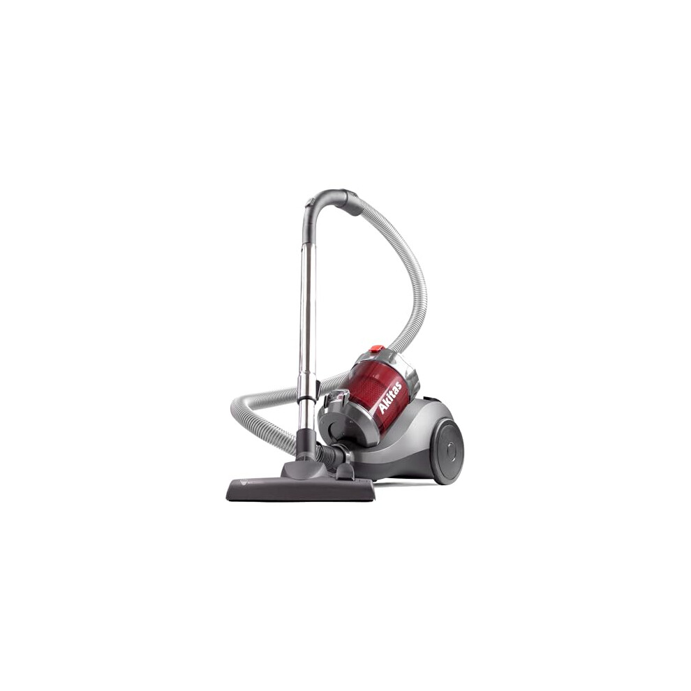 Akitas 800W Powerful Bagless Cylinder Vacuum Cleaner Hoover With German Wessel Werk Nozzle Head For Hard Floor & Carpet