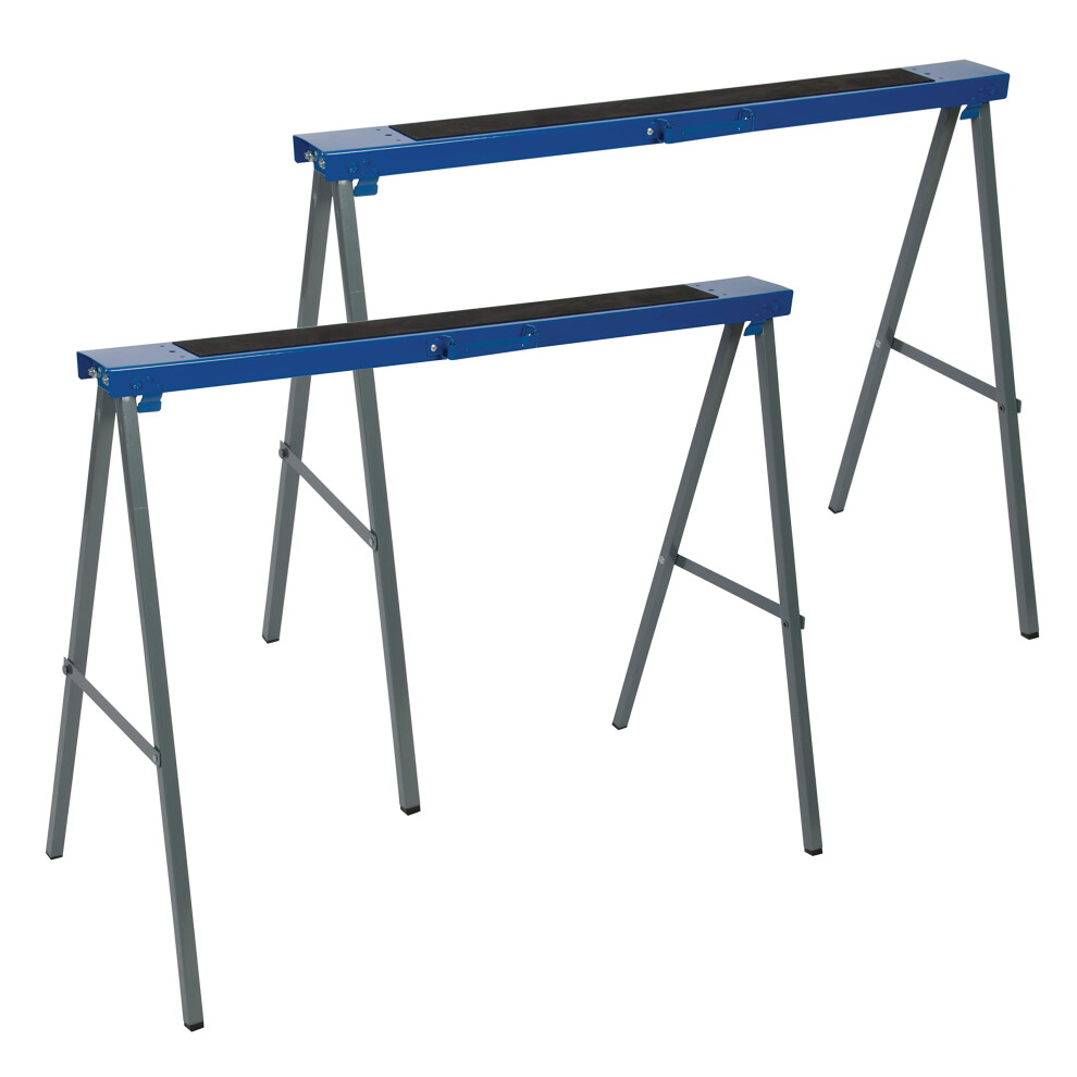 Silverline 783160 Metal Saw Horse Twin Pack, Blue, 125 kg