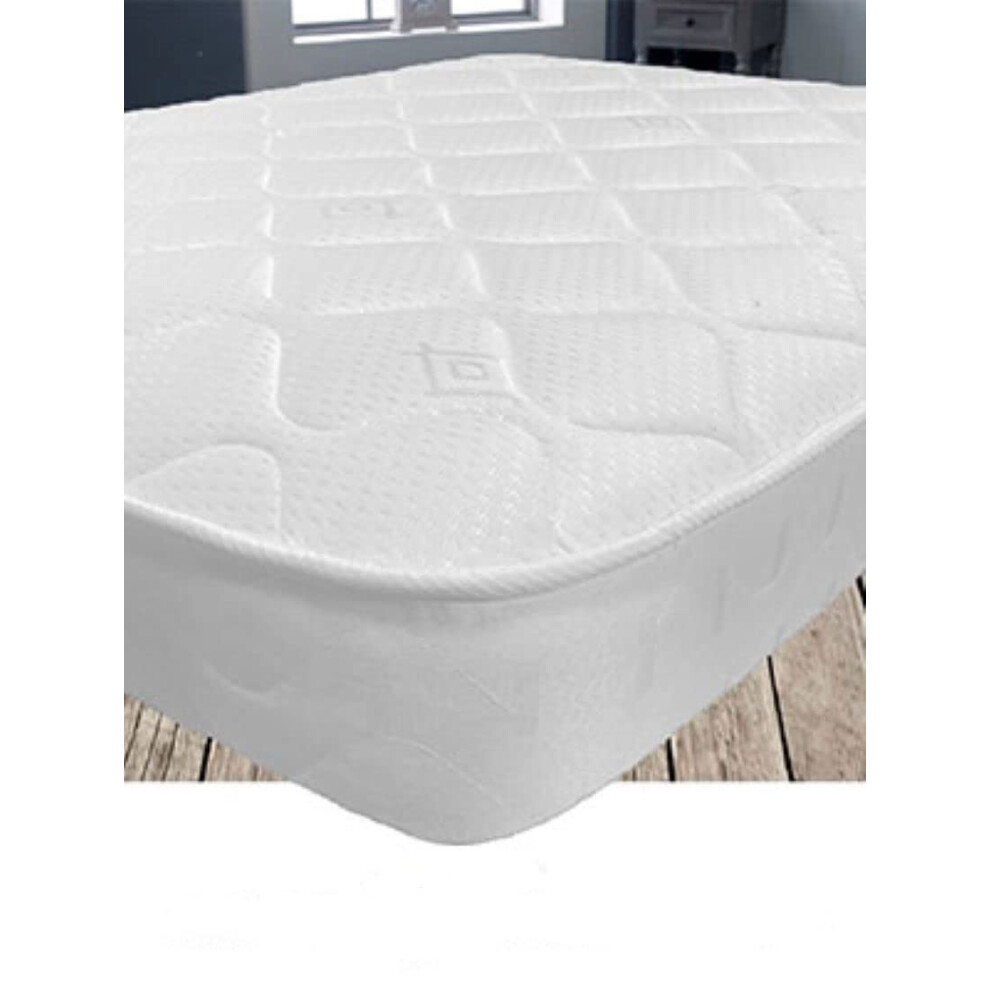 Starlight Beds Single Memory Foam Mattress with springs. 7 Inch Deep Budget Mattress. Soft Mattress. White, 3ft x 6ft3 (90cm x 190cm x 19cm) (1102)