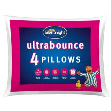 Silentnight Ultrabounce Pillows Pack of 4 ? Medium Support Soft Bouncy Hotel Bed Pillows 4 Pack ? Hypoallergenic Machine Washable, White