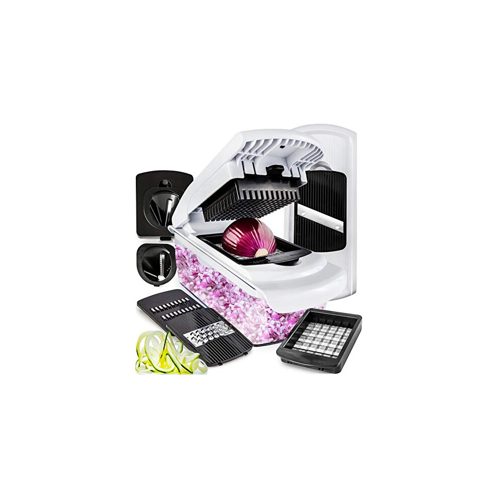 7-in-1 Vegetable Chopper Mandoline Vegetable Slicer Spiralizer - Onion Chopper Food Chopper Manual Mandolin Slicer - Potato Slicer Veg Cutter Onion