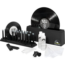 BIG FUDGE Vinyl Record Cleaner Kit - Scratch-Free Album Record Cleaning Machine w/Record Cleaning Solution Fluid, Record Brush, Drying Racks - for