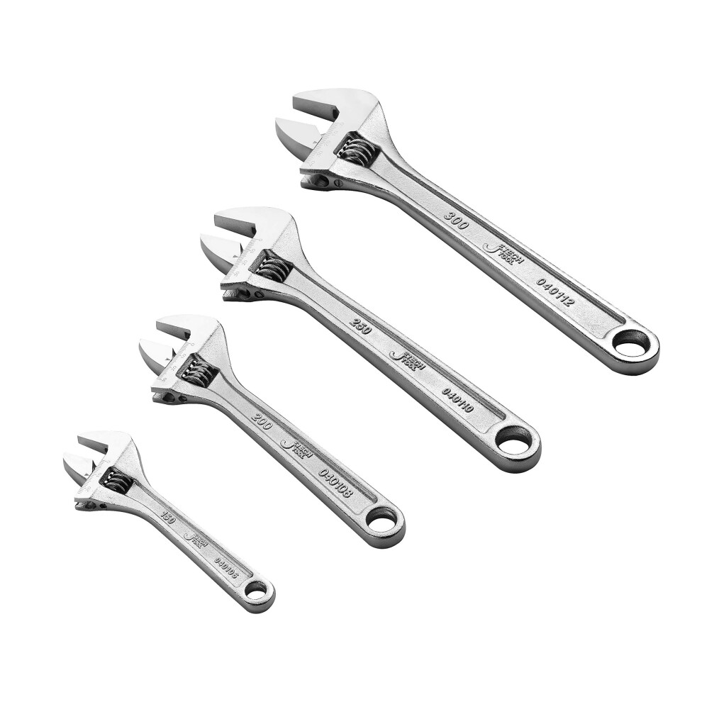 Jetech 4Pcs Adjustable Spanner Set, Metric + Sae Professional Heavy Duty Adjustable Wrench Set Include 6In, 8In, 10In, 12In, Industry Grade Shifter 5051217130443