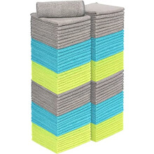 AIDEA Microfibre Cleaning Cloths Pack of 100, Multifunctional Reusable Microfibre Cleaning Towels, Lint Free Streak Free Washable Cloth Duster for