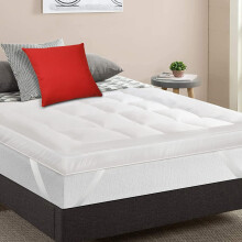 MightySoft Mattress Topper Kingsize Bed 4 Inch Thick, Quilted & Extra Deep, Super Fluffy & Breathable Mattress Topper King Size Bed with Elasticized