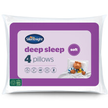 Silentnight Deep Sleep Pillows 4 Pack - Soft Support Pillows Comfortable Bed Pillow Designed for Front and Stomach Sleepers - Hypoallergenic and