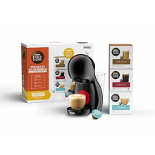 Dolce Gusto DeLonghi Nescaf? Piccolo XS Pod Capsule Coffee Machine Value Bundle, Espresso, Cappuccino and more, EDG210.B, 0.8 liters, Black & Red,