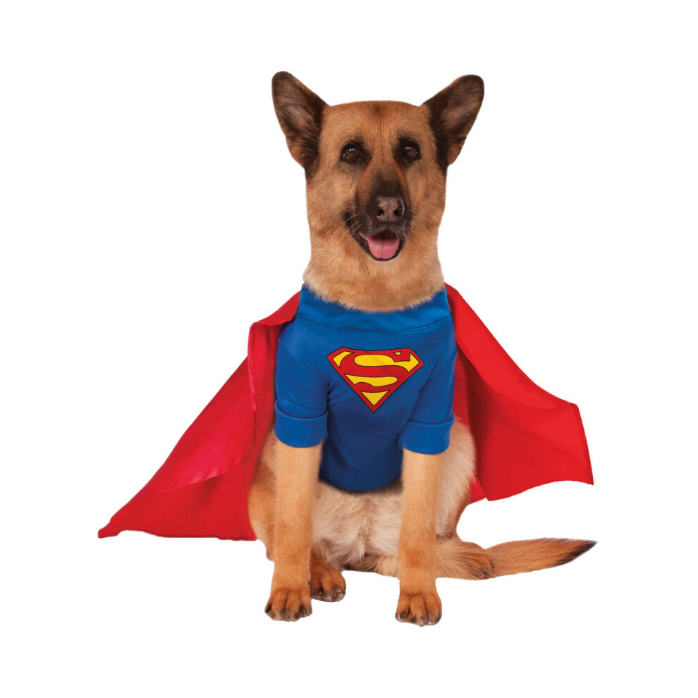 (3XL-35in-38in, Blue/Red) Superman Dog Costume