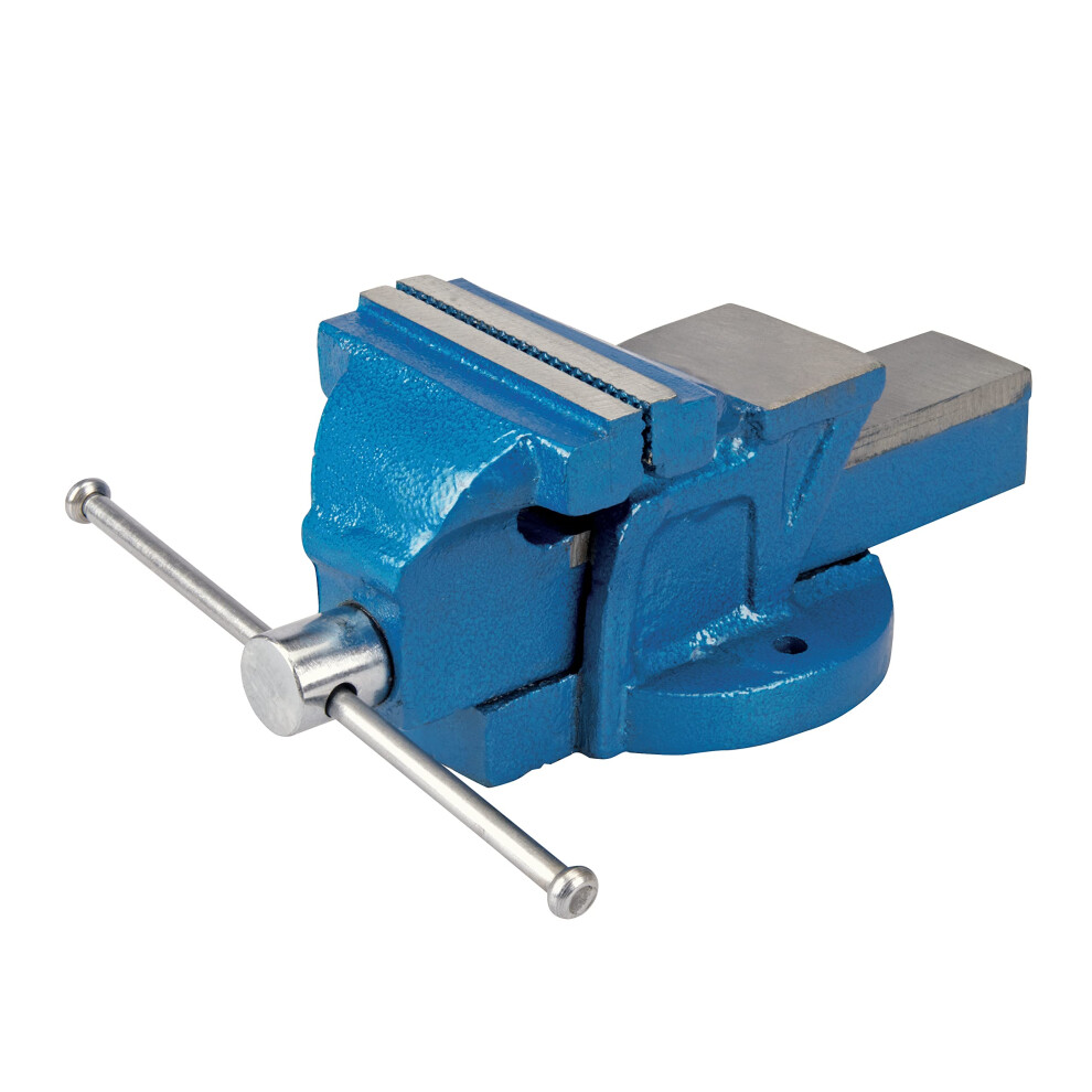 Silverline Workshop Vice 100mm (4") Jaw Capacity 100mm / 4.5kg (633792), Blue