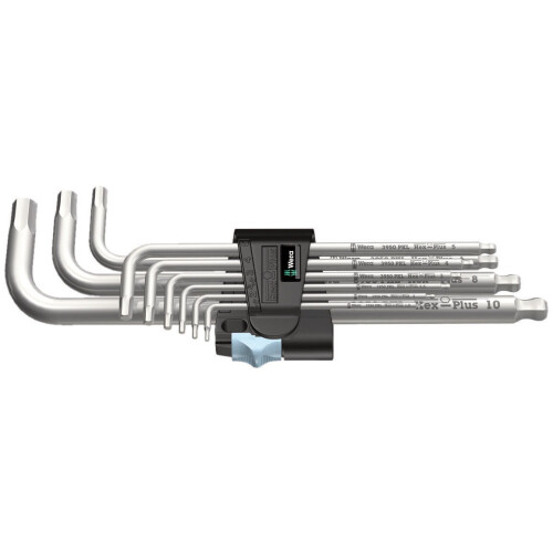 Wera Wera 3950/9 Hex-Plus Stainless 1 L-key set, metric, 9pc