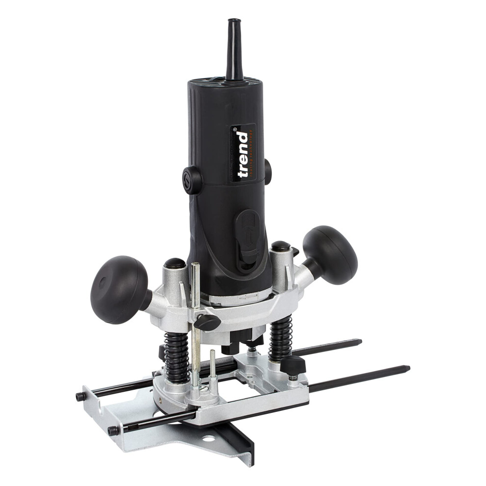 Trend T4 1/4 Inch Variable Speed Workshop Router And Kitbox, Perfect For Hinge Cutting, Timber Profiling & Hand Carving, 850W 115V T4elk, Black 5051217133314