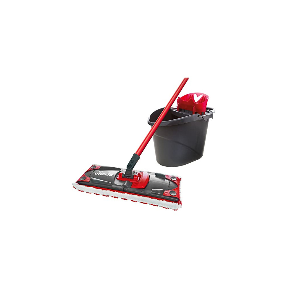 Vileda Ultramax Complete Mop and Bucket Set, Black/Red