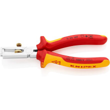Knipex Insulation Stripper with opening spring, universal chrome-plated, insulated with multi-component grips, VDE-tested 160 mm (self-service