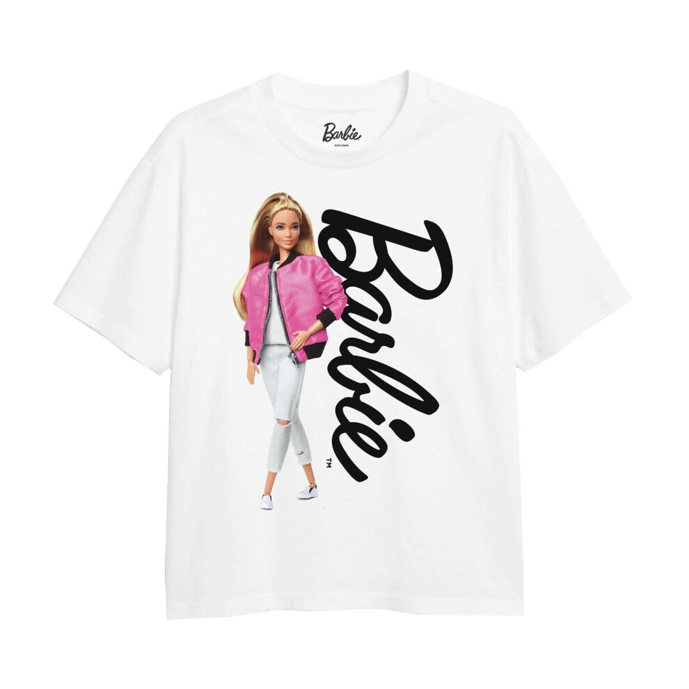 (9-10 Years, White) Barbie Girls Iconic T-Shirt