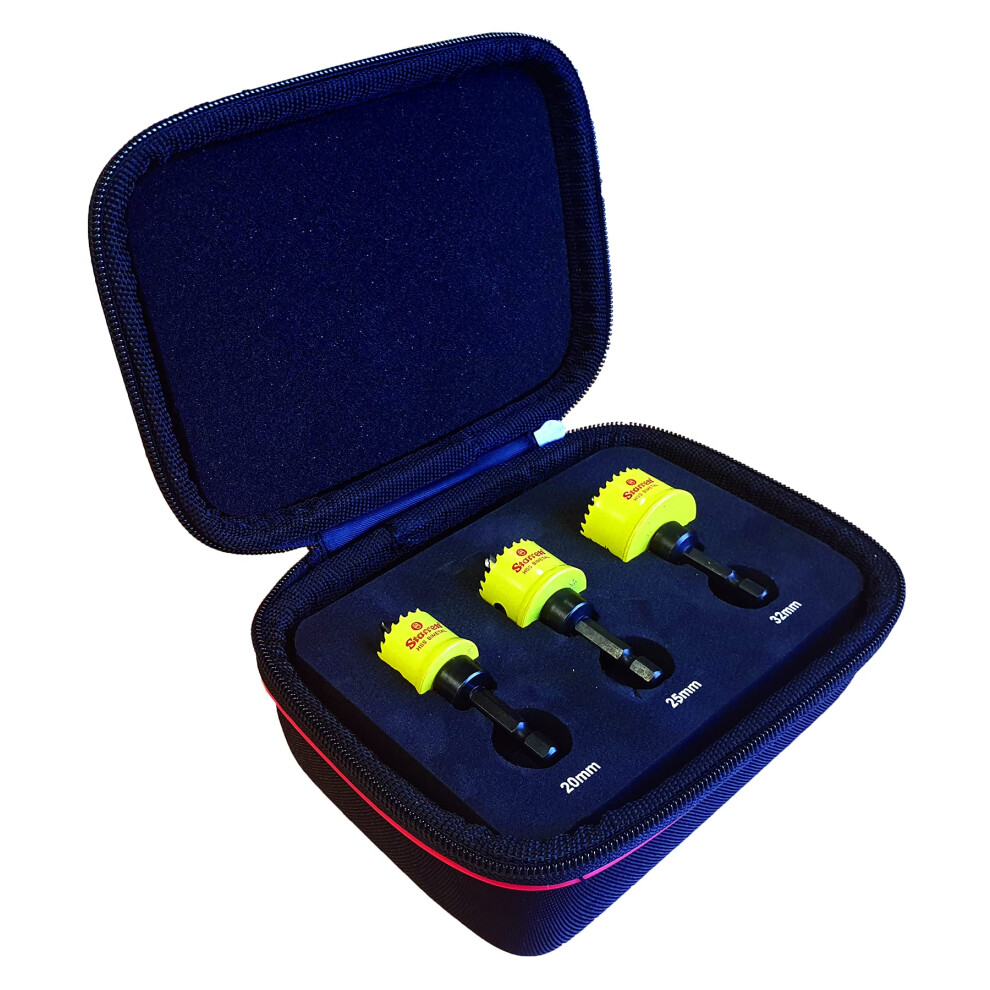 Starrett Kcs03001 Hole Saw Kits, 3-Piece Set Yellow