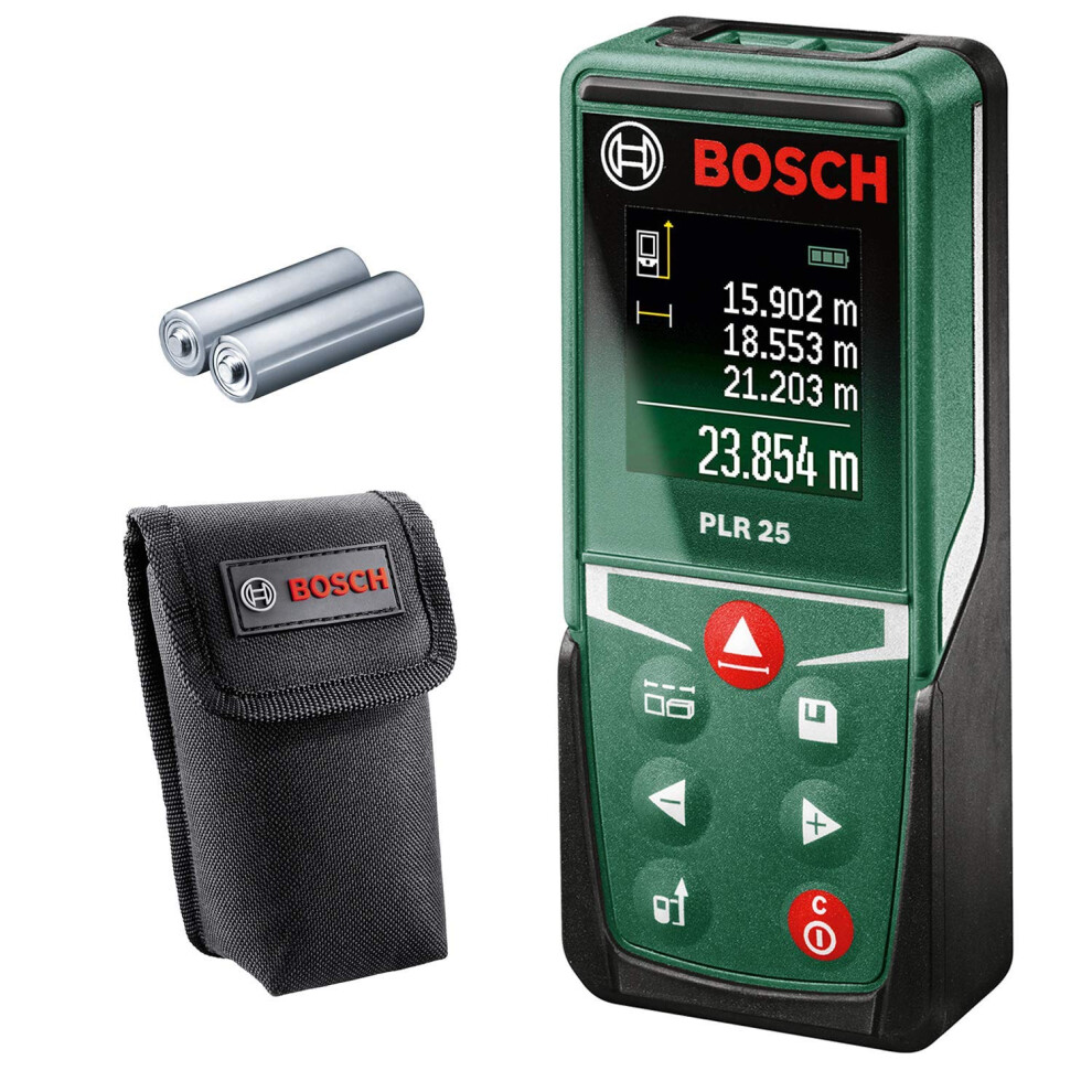 Bosch laser measure PLR 25 (measure distance up to 25m precisely, measuring functions, memory function)