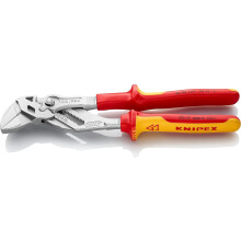 Knipex Pliers Wrench pliers and a wrench in a single tool chrome-plated, insulated with multi-component grips, VDE-tested 250 mm (self-service