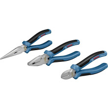 Bosch Professional three-part pliers set (combination pliers, needle-nose pliers and side cutters, with L-BOXX inlay)