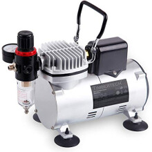 Timbertech Professional Upgraded Piston Airbrush Compressor ABPST07 with Motor Cool Down Fan/Powerful Working Pressure/Strong Airflow for Hobby, Food