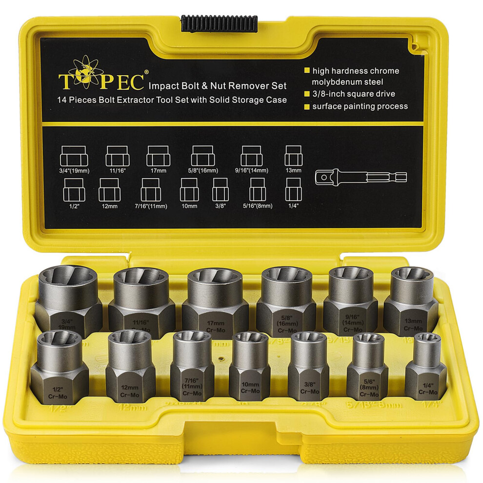 Impact Bolt & Nut Remover Set 13 Pieces, Nut Extractor Socket, Bolt Remover Tool Set 5051217135608