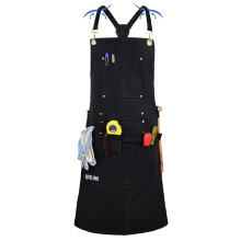 QeeLink Work Apron with 10 Tool Pockets, Woodworking Fireproof Apron for Men, Carpenter Canvas Apron Adjustable M to XXXL Cross back Tools Apron,