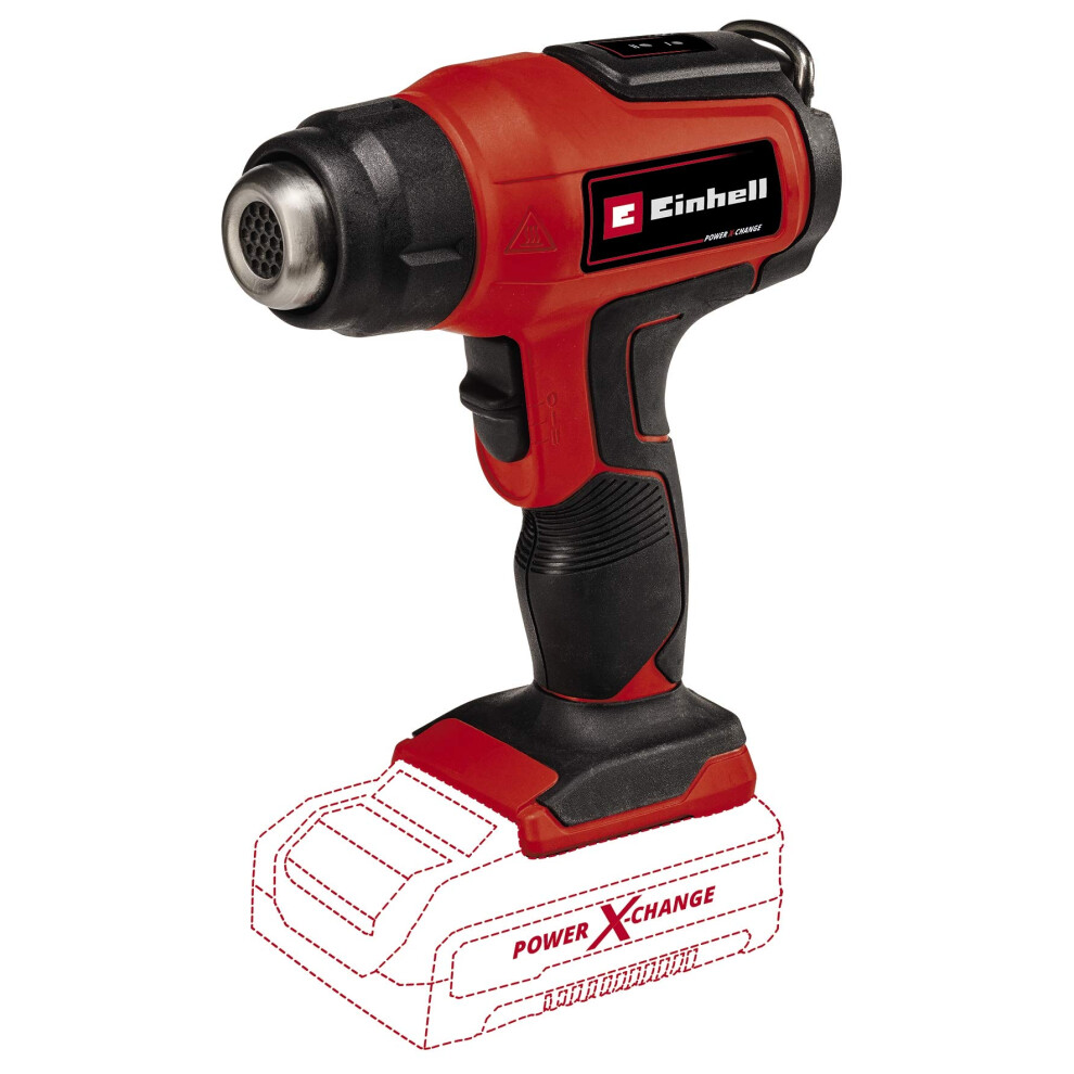 Einhell Power X-Change 18V Cordless Heat Gun - Battery Powered Hot Air Gun With Accessories For Paint Stripping, Vinyl, Crafts, Resin - TE-HA 18 Li