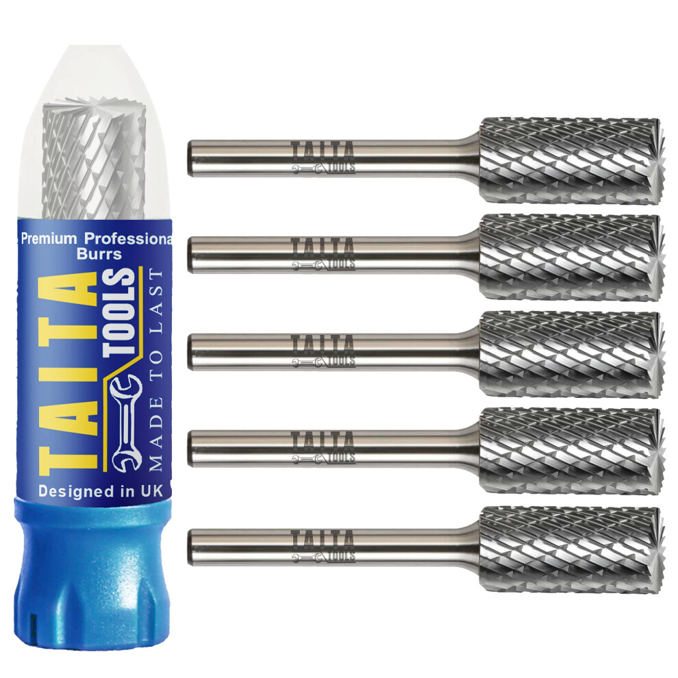 Carbide Burr 1/4" Shank, Sb-5 Tungsten Double Cut Rotary Die Grinder Bits - Cutting Burrs For Milwaukee, Dewalt And Makita Die Grinder Accessories - 5051217137152