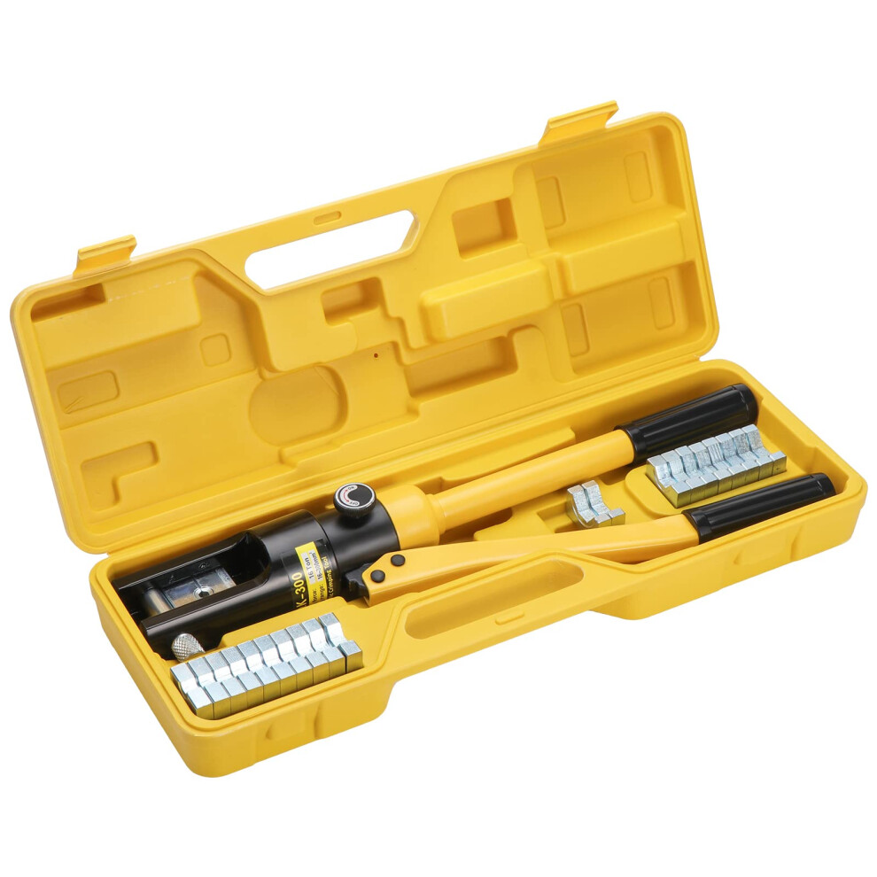 Hseamall 16Tons Hydraulic Crimping Tool 13 Dies, Electric Battery Cable Wire Lug Terminal Hydraulic Crimper 8-300Mm? 5051217136124
