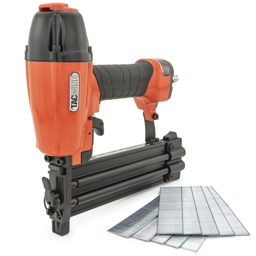 TACWISE 1716 DGN50V Air Brad Nail Gun with 1000 Nails, Uses Type 180 (18G) Nails, 20-50mm, Orange