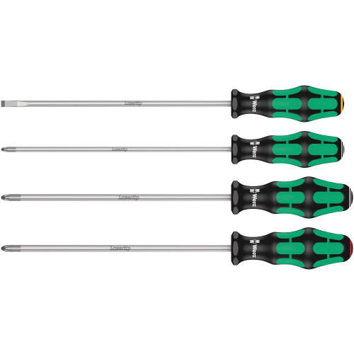 Wera Wera 335/350/355/4 Kraftform Plus Lasertip Screwdriver set, PH/PZ/SL, 4pc, 05347736002