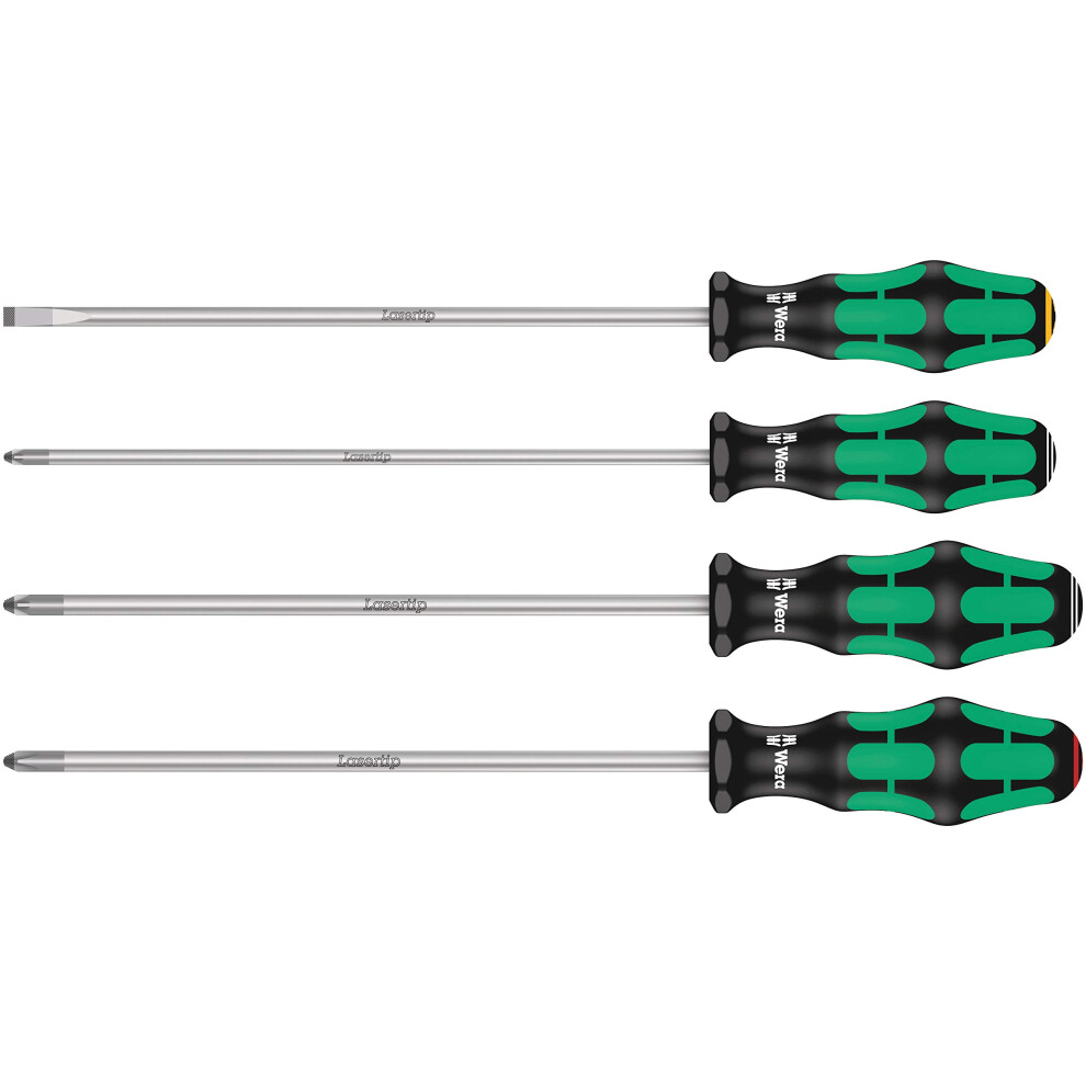 Wera 335/350/355/4 Kraftform Plus Lasertip Screwdriver set, PH/PZ/SL, 4pc, 05347736002