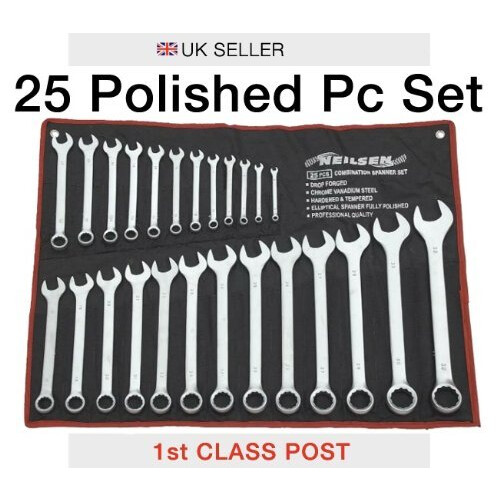 Neilsen Neilsen ct0795 Spanner Set 25pc (Combination-Satin Finish) 6-32mm, Silver 2