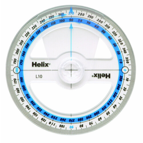Helix 10cm Angle Measure Scale - Transparent (Pack of 25)