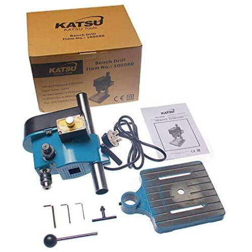 KATSU Mini Bench Drill Pillar Press Stand 100W with Fully Adjustable Speed + 6mm Chuck + Handle Lock + Electronic Variable Speed Switch 2
