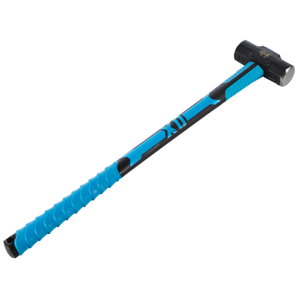 Ox Ox-T081510 Hammer - Sledgehammer With Fibreglass Handle - Forged And Induction Hardened Hammerhead - 10 Lb/4.5 Kg 5051217138968