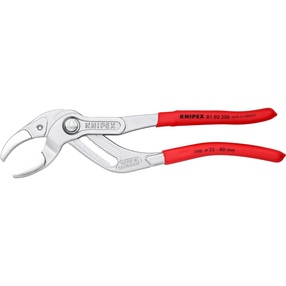 Knipex Siphon and Connector Pliers chrome-plated, with non-slip plastic coating 250 mm 81 03 250