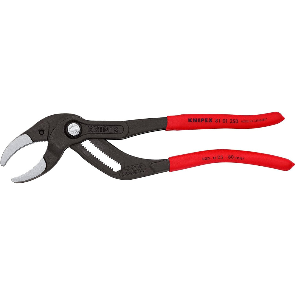 Knipex Siphon and Connector Pliers black atramentized, with non-slip plastic coating 250 mm 81 01 250