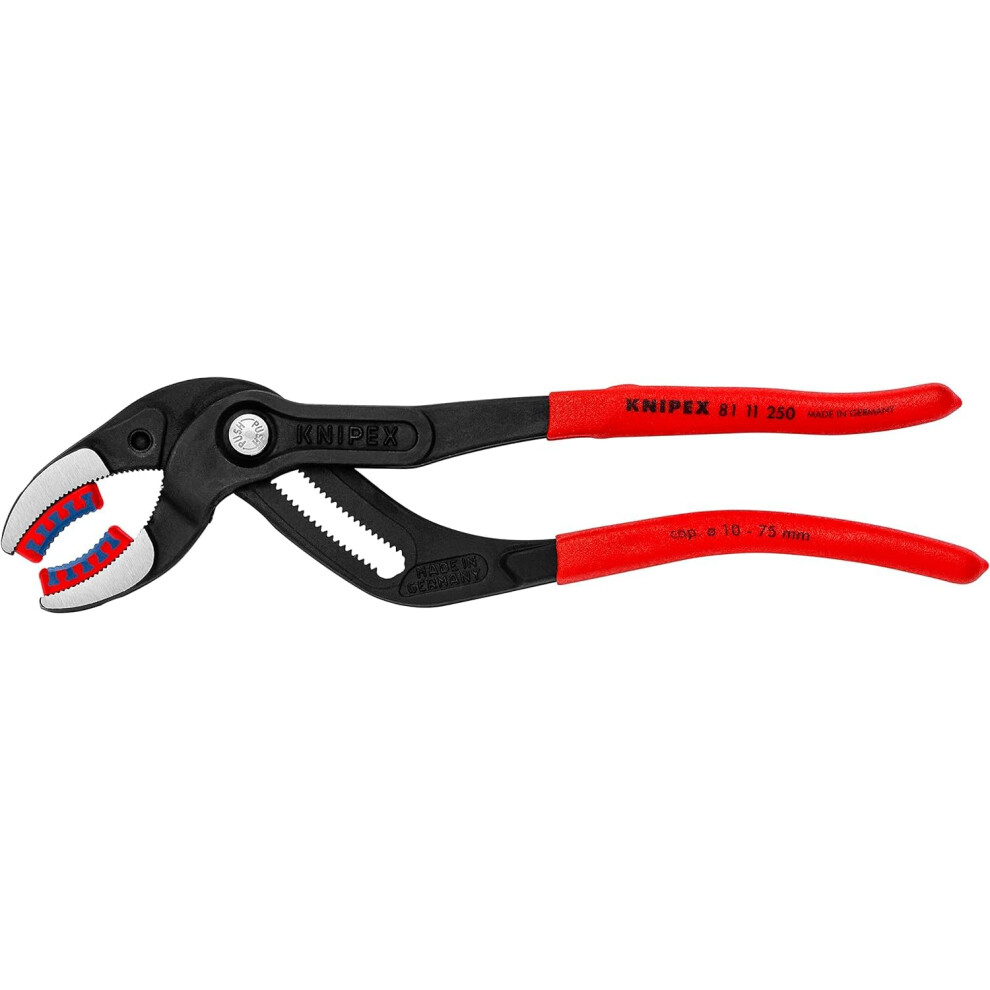 Knipex Siphon and Connector Pliers black atramentized, with non-slip plastic coating 250 mm 81 11 250