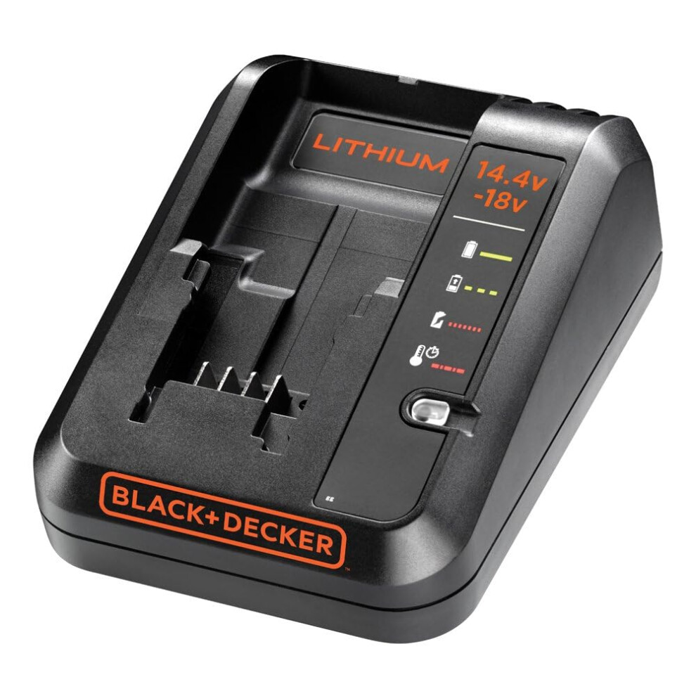 BLACK+DECKER 14.4-18V Cordless Fast Charger for Power Tools with 2 Years Guarantee, 1 Ah Lithium-Ion, BDC1A-GB