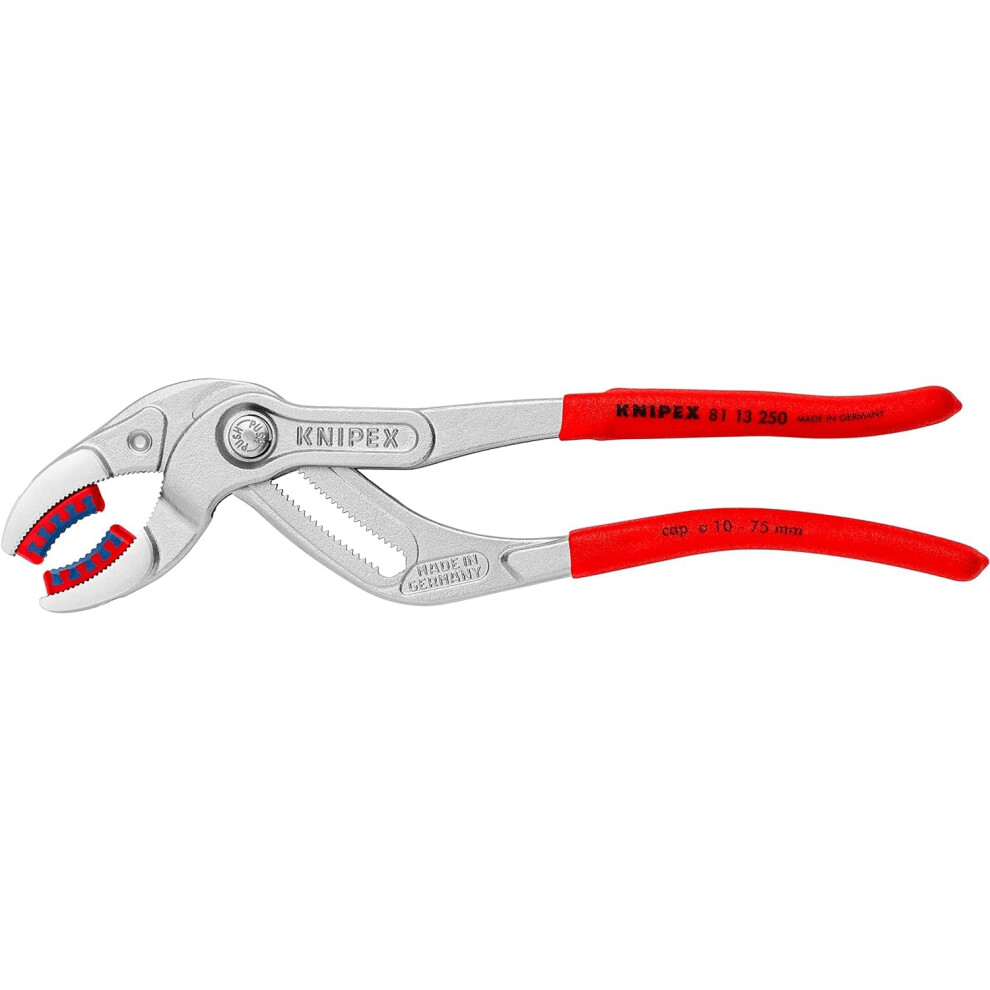 Knipex Siphon and Connector Pliers chrome-plated, with non-slip plastic coating 250 mm 81 13 250